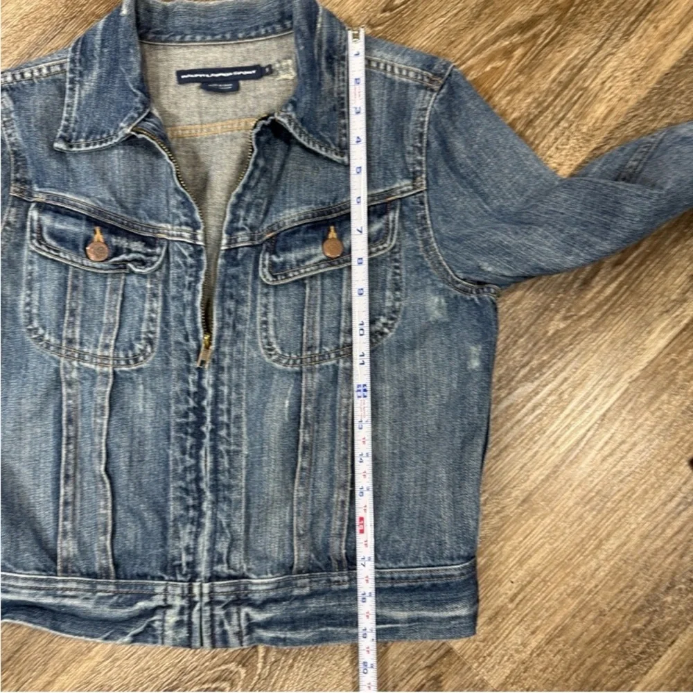 Ralph Lauren Jacket Women’s S Blue Denim Zip Front Trucker Cropped Y2K Preppy - Picture 4 of 7